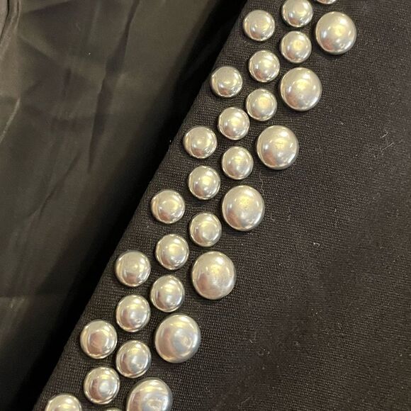 EUC Trina Turk Silver Studded Black Blazer Jacket Sz. 8 - Picture 2 of 7